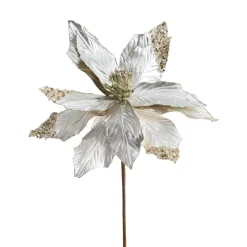 Platinum Poinsettia Stem (63Cm)