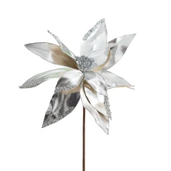 Platinum Silver Poinsettia Stem (45Cm)