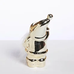 Porcelain Santa Gold With Bell