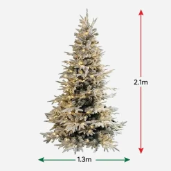 Pre-Lit Flocked Fir Tree 7Ft (2.1M)