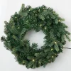 Pre-Lit Warm White Geneva Wreath (50Cm)