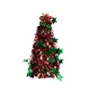 Red And Green Starburst Tinsel Tree (26Cm)