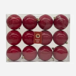 Red Baubles 12 Pack (8Cm)