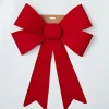 Red Flocked Bow Extra Large