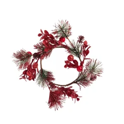 Red Glitter Candle Wreath (11Cm)