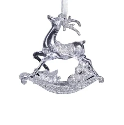 Rocking Horse Tree Ornament With Silver Finish (10Cm)