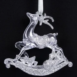 Rocking Horse Tree Ornament With Silver Finish (10Cm)