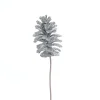 Silver Glitter Pine Cone Stem (35Cm)
