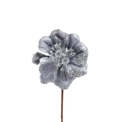 Silver Magnolia Flower With Jewels