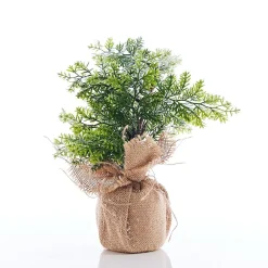 Snow Capped Tree With Burlap (31Cm) - Berries