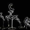 Solar White Leaping Reindeer With Sleigh