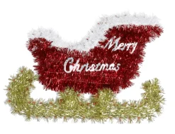 Tinsel Christmas Plaque Asst - Christmas Stocking