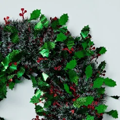 Tinsel Holly Berry Wreath (45Cm)