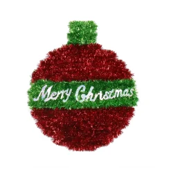 Tinsel Mini Bauble Plaque Asst (23Cm)