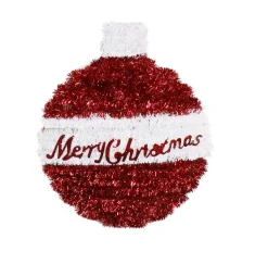 Tinsel Mini Bauble Plaque Asst (23Cm)