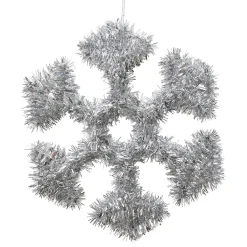 Tinsel Snowflake Decoration - Blue