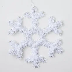 Tinsel Snowflake Decoration - Blue