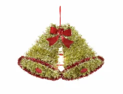 Tinsel Twin Bells Plaque Asst