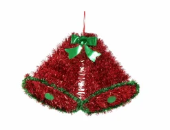 Tinsel Twin Bells Plaque Asst