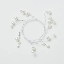 White Beaded Candle Wreath