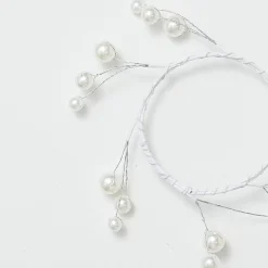 White Beaded Candle Wreath
