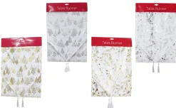 White Foil Runner Asst (180Cm) - Gold Trees