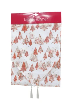 White Foil Runner Asst (180Cm) - Gold Trees