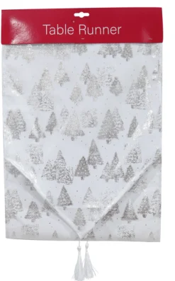 White Foil Runner Asst (180Cm) - Gold Trees